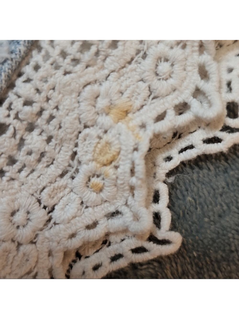 Free People High Rise Crochet Lace Hem Light Wash Shorts size 25 | Boho Beach - Picture 5 of 6